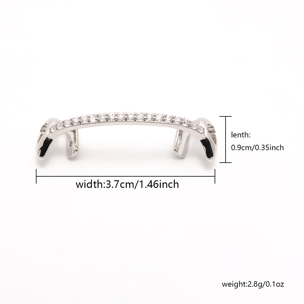 Half Set Iced Hollow Horizontal Lower Braces