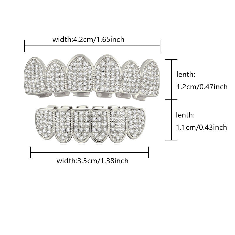 Full Set Iced Silver Lining Grillz
