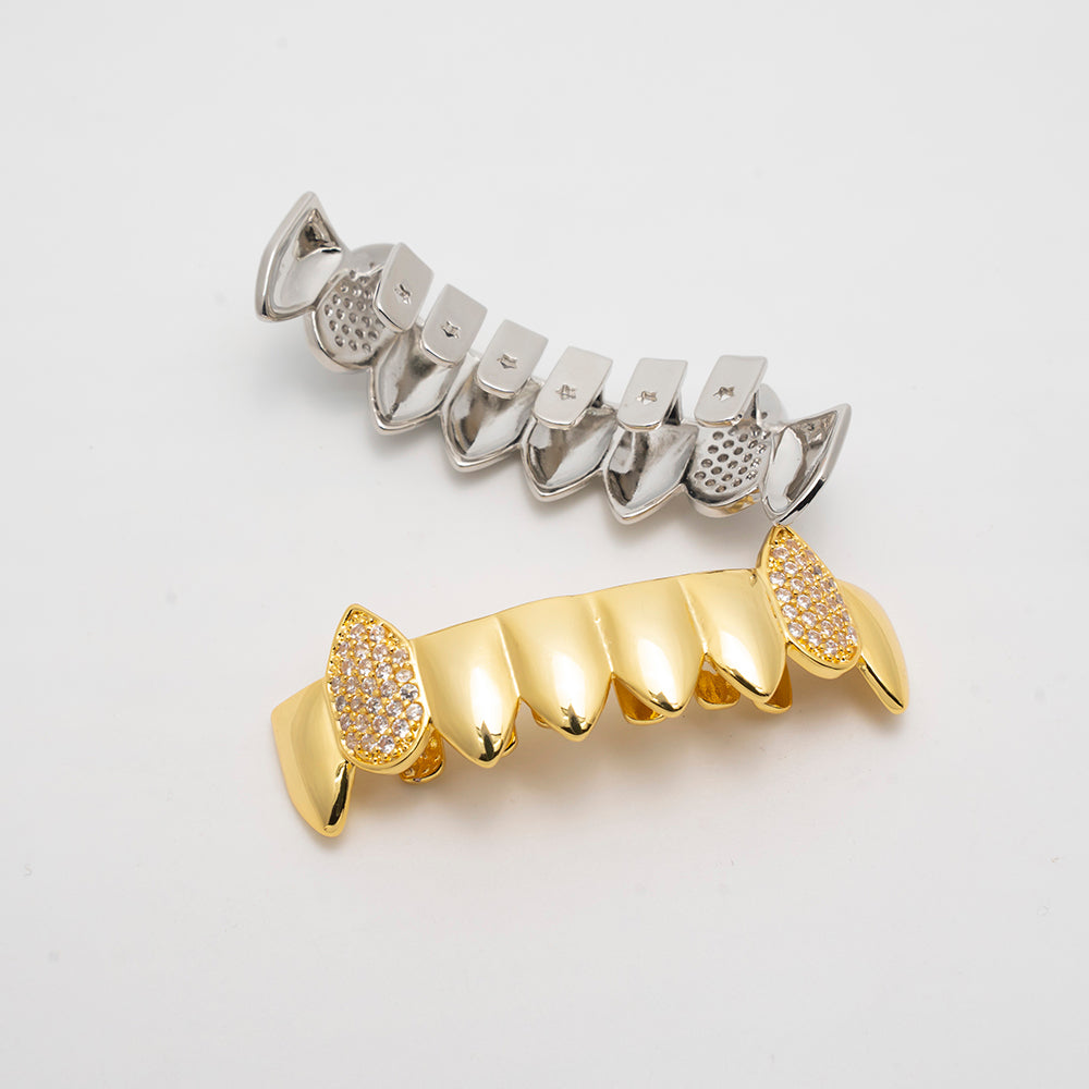 Full Set Iced and Plated Fang Grillz