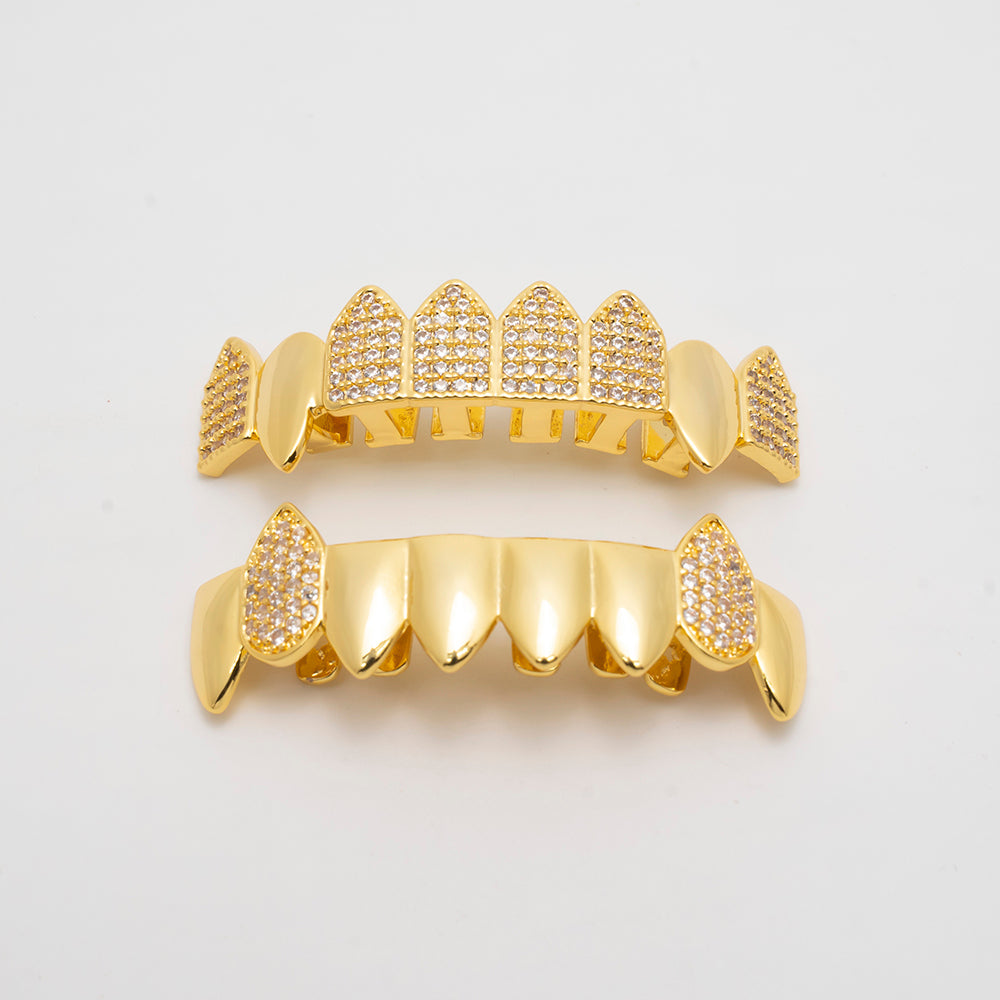 Full Set Iced and Plated Fang Grillz