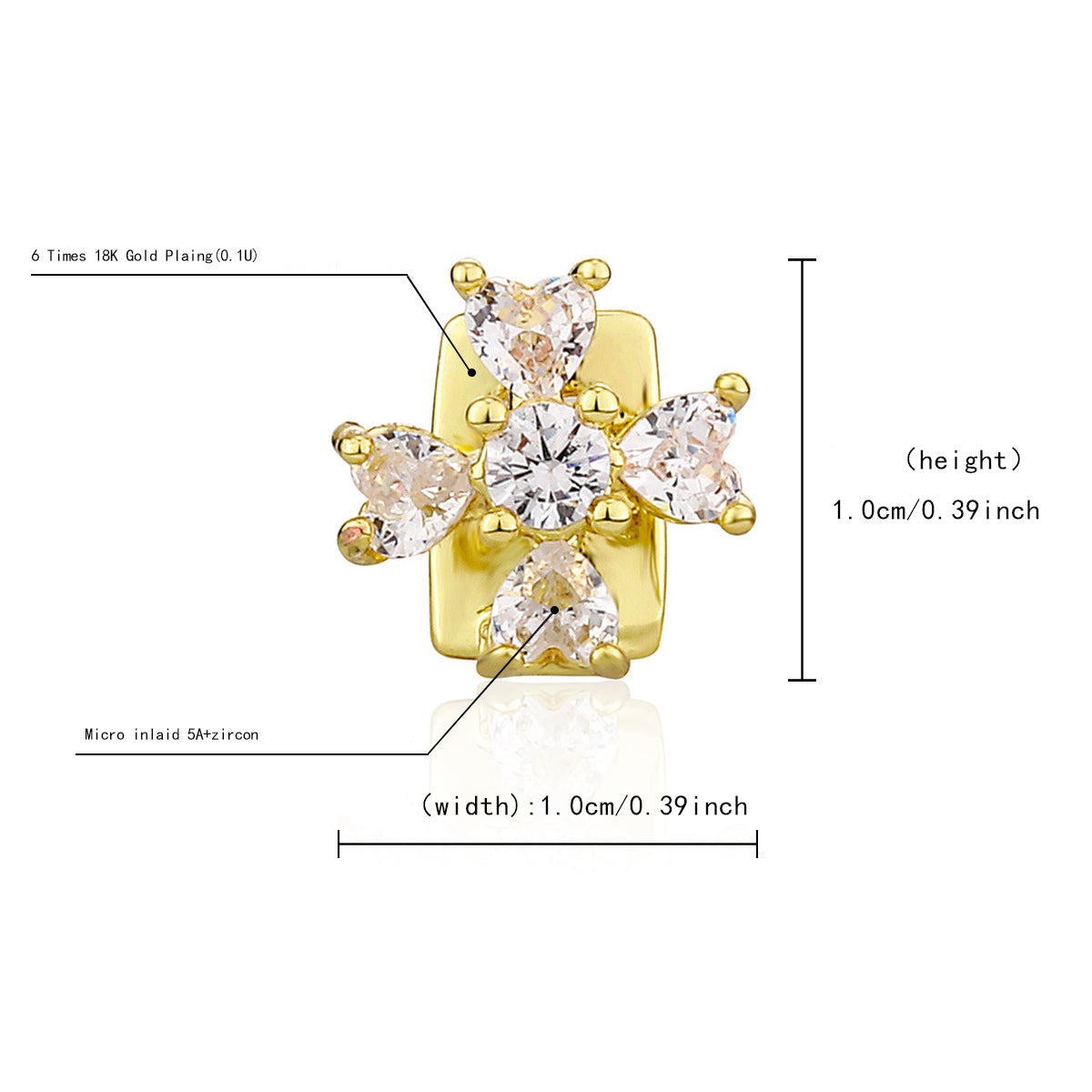 Single Brilliant and Heart Cut Gem Grill