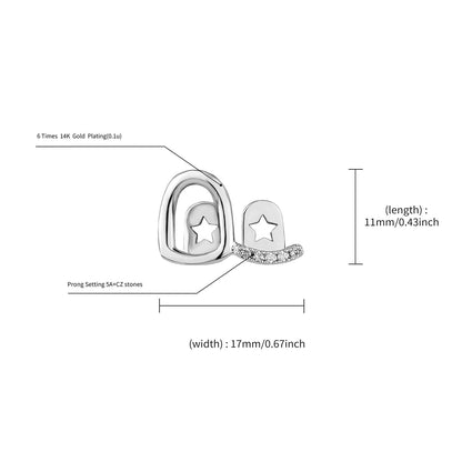 Dual Plated Hollow Tooth and Iced Curved Bar Grill