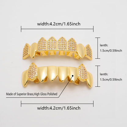 Full Set Iced and Plated Fang Grillz