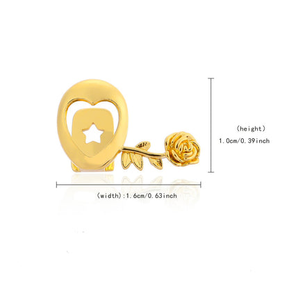 Dual Plated Inverted Heart and Rose Bar Grill