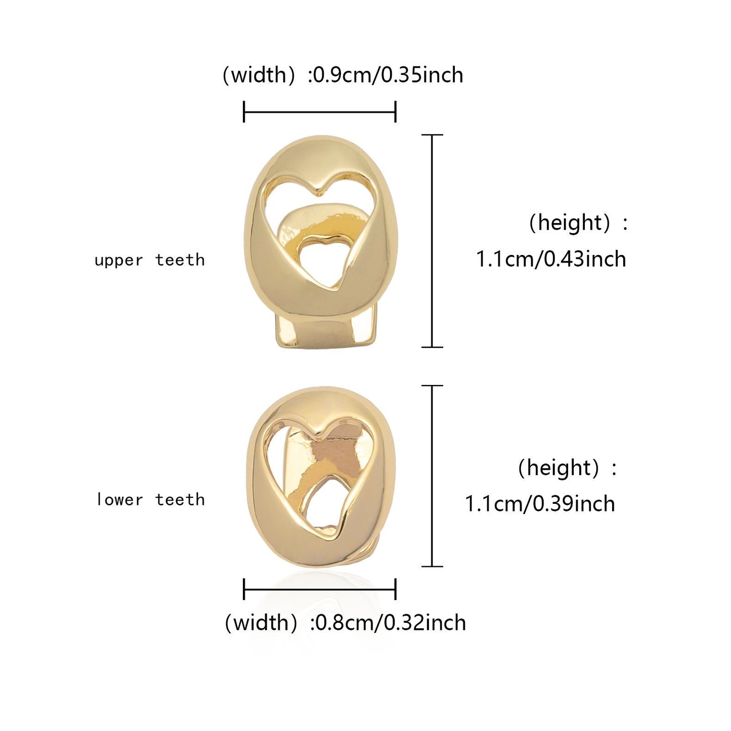 Single Plated Inverted Hearts Grill