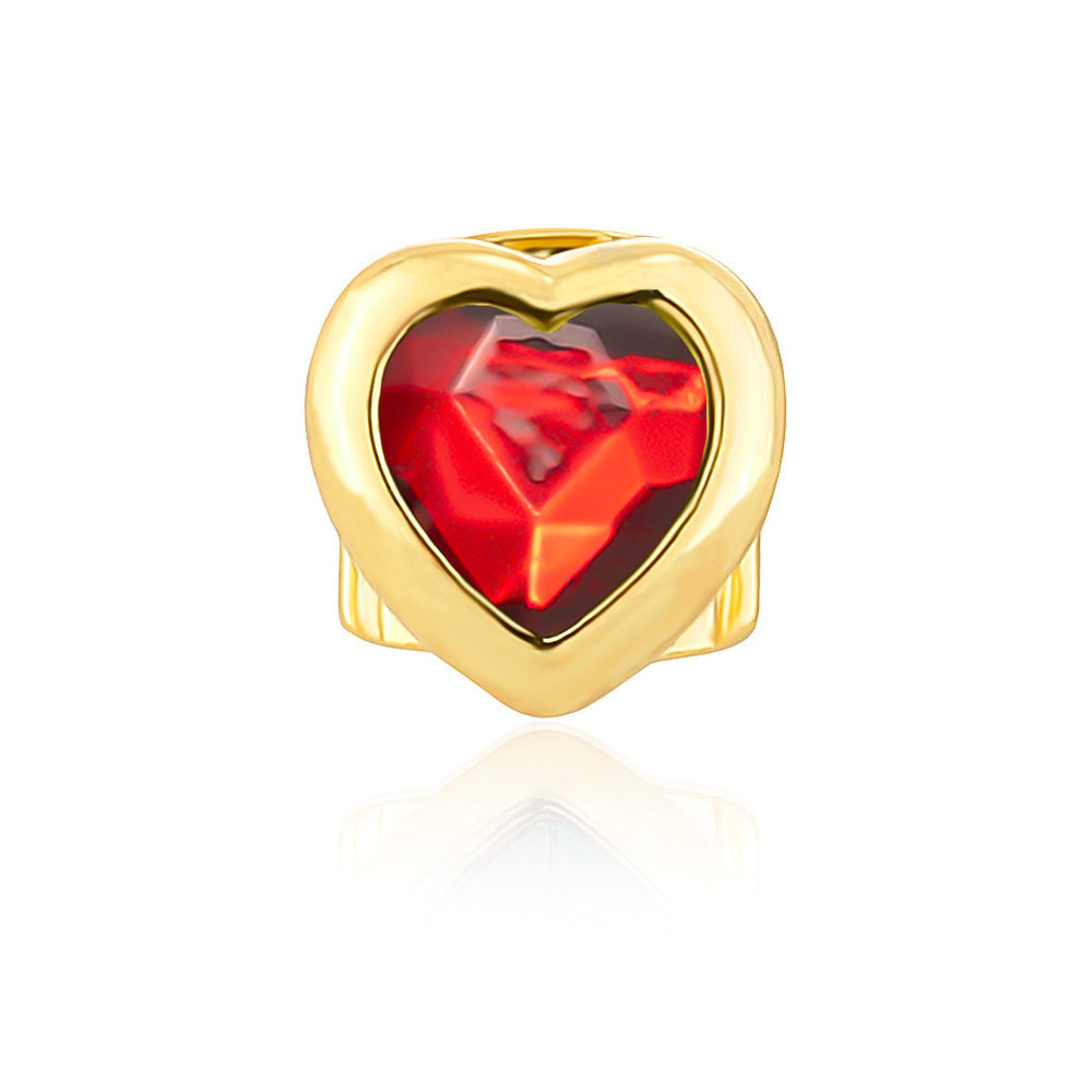 Single Gold Plated CZ Heart Gem Grill