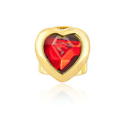 Single Gold Plated CZ Heart Gem Grill