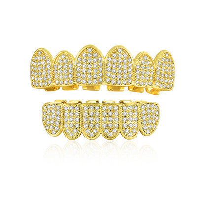 Full Set Iced Silver Lining Grillz