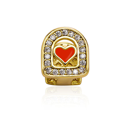 Single Hollow Ice Lined Red Heart Grill