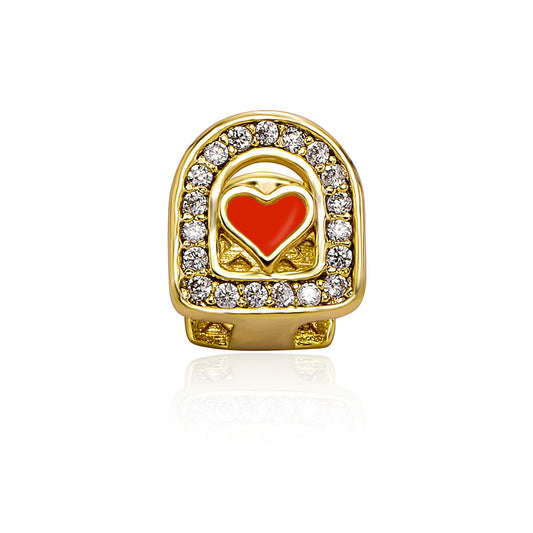 Single Hollow Ice Lined Red Heart Grill