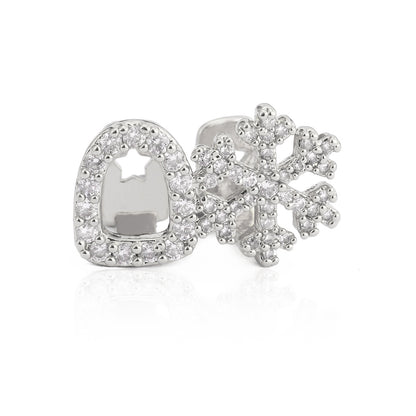 Dual Hollow Iced Tooth and Snowflake Grill
