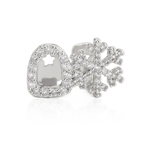 Dual Hollow Iced Tooth and Snowflake Grill
