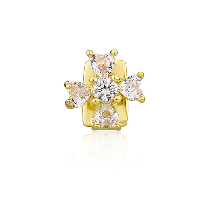 Single Brilliant and Heart Cut Gem Grill