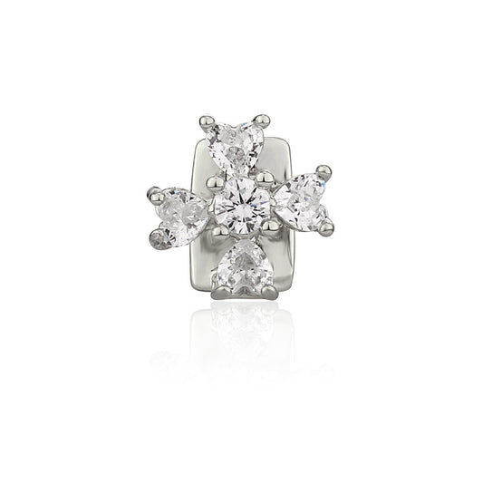 Single Brilliant and Heart Cut Gem Grill