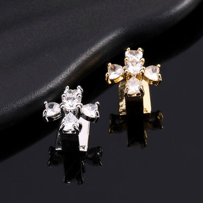 Single Brilliant and Heart Cut Gem Grill