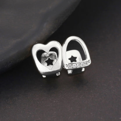 Dual Plated Hollow Heart and Tooth with Ice Line