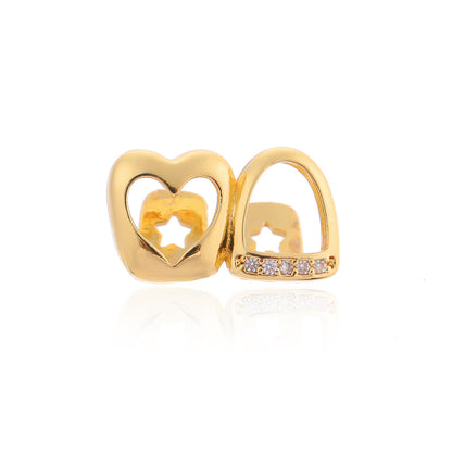 Dual Plated Hollow Heart and Tooth with Ice Line