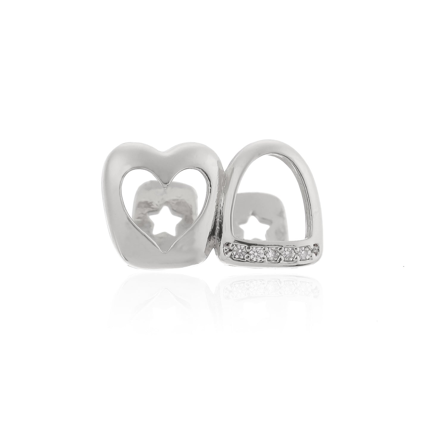 Dual Plated Hollow Heart and Tooth with Ice Line