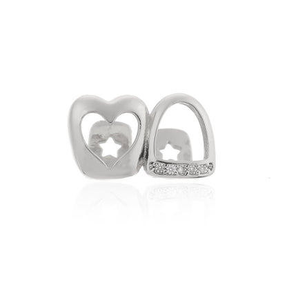 Dual Plated Hollow Heart and Tooth with Ice Line