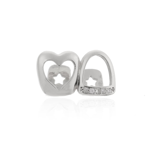 Dual Plated Hollow Heart and Tooth with Ice Line