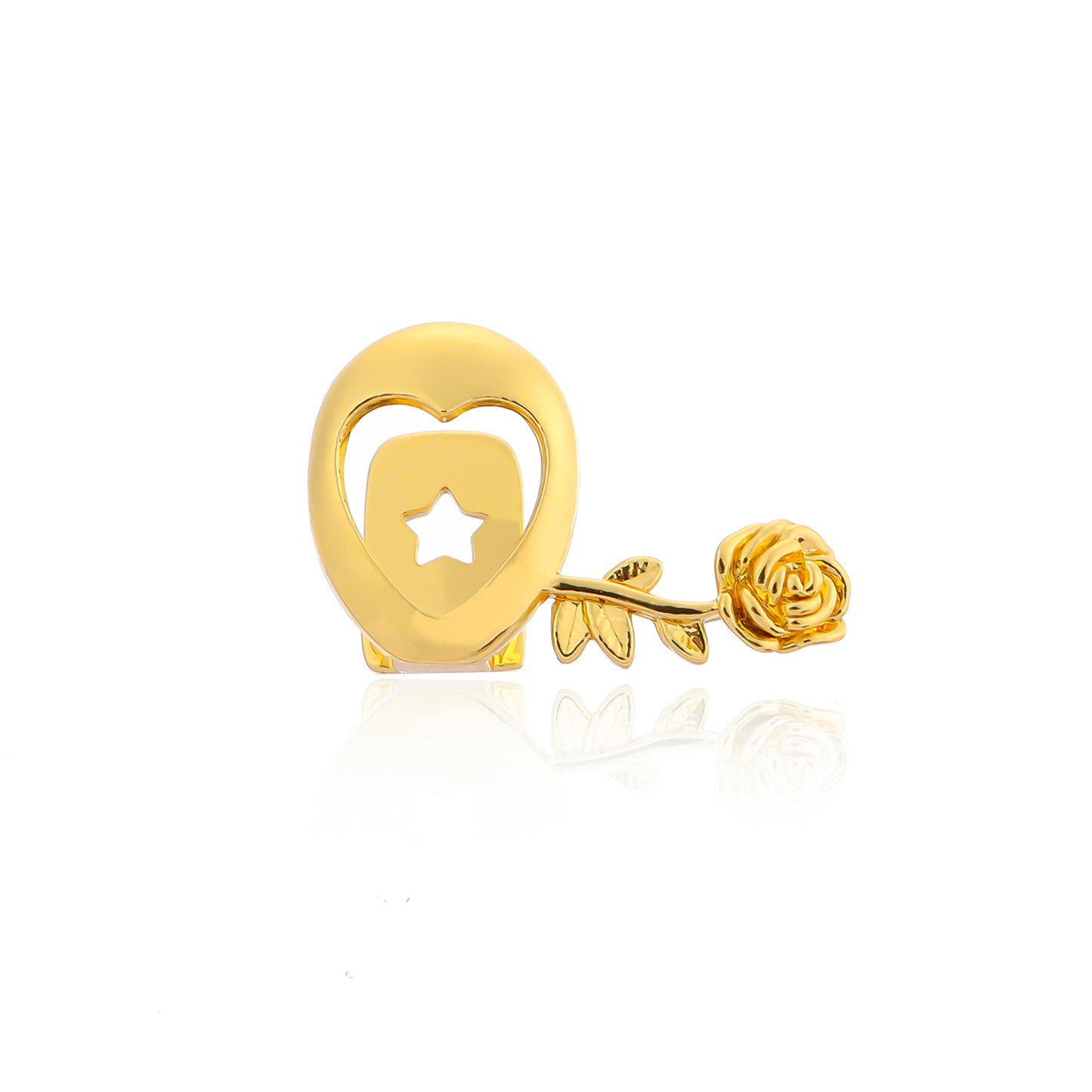 Dual Plated Inverted Heart and Rose Bar Grill