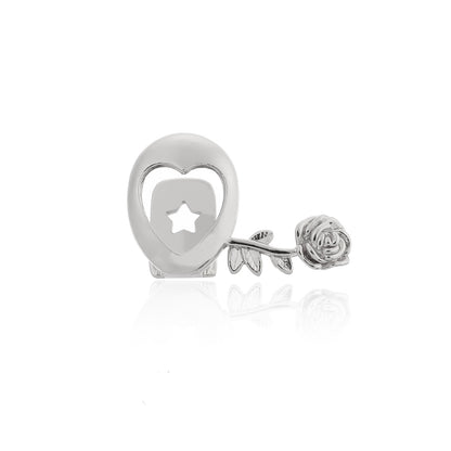 Dual Plated Inverted Heart and Rose Bar Grill