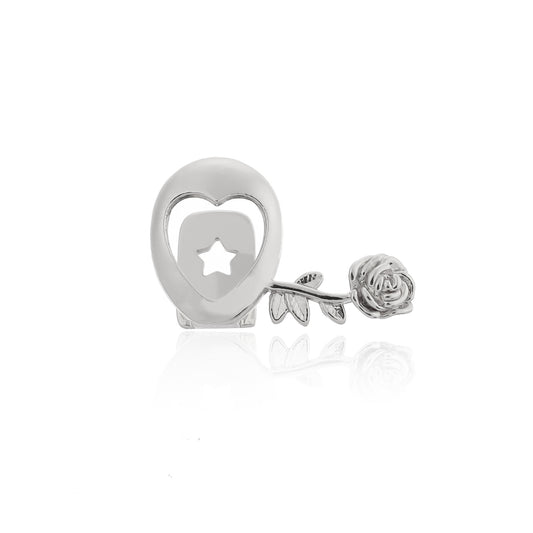 Dual Plated Inverted Heart and Rose Bar Grill