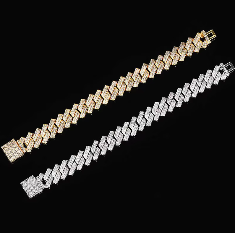 14MM Zircon Iced Cuban Chain Bracelet
