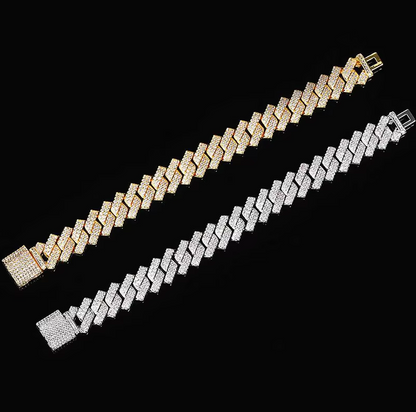 14MM Zircon Iced Cuban Chain Bracelet
