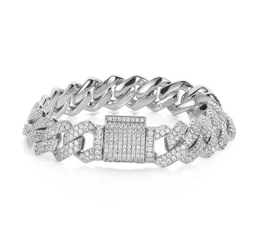 14MM Zircon Iced Cuban Chain Bracelet