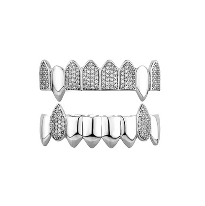 Full Set Iced and Plated Fang Grillz