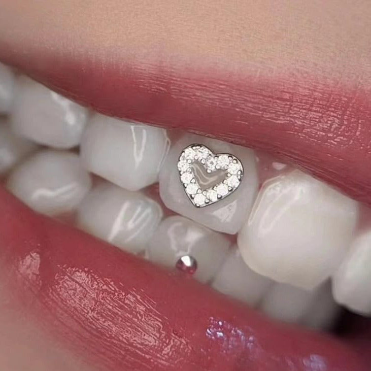 3 Piece White Hollow Heart Gems