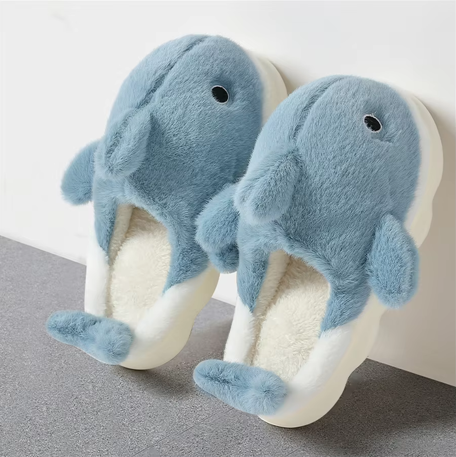 RAWR Plush Shark Slippers