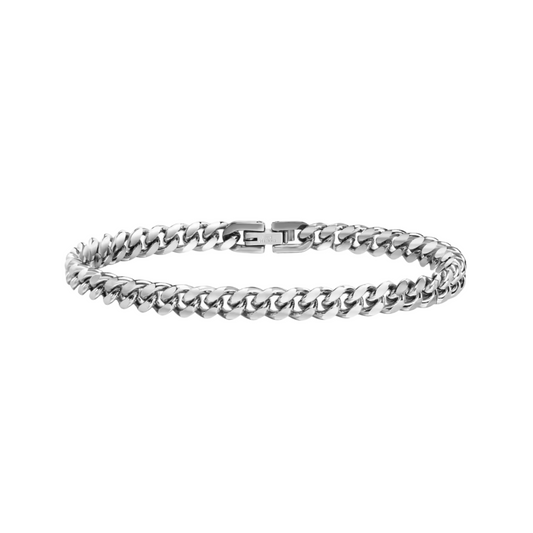 8MM Silver Stainless Steel Cuban Chain Bracelet