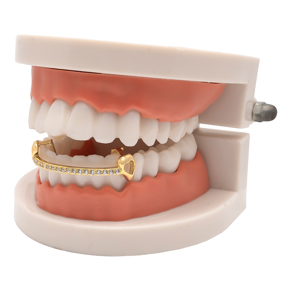 Half Set Iced Hollow Horizontal Lower Braces