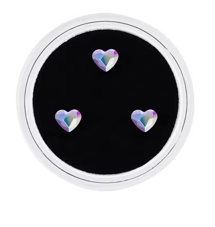 3 Piece Solid Heart Gem